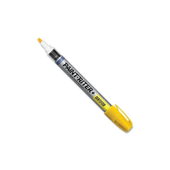 Paint-Riter+ Certified Liquid Paint Marker, Yellow, 1/8 in Tip, Medium