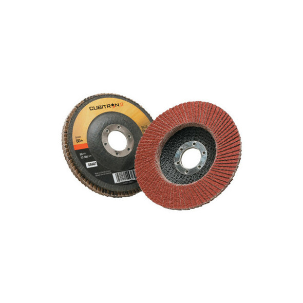 Cubitron II™ Flap Disc 967A, 4-1/2 in dia, 80 Grit, 7/8 in Arbor, 13,300 RPM, Type 27