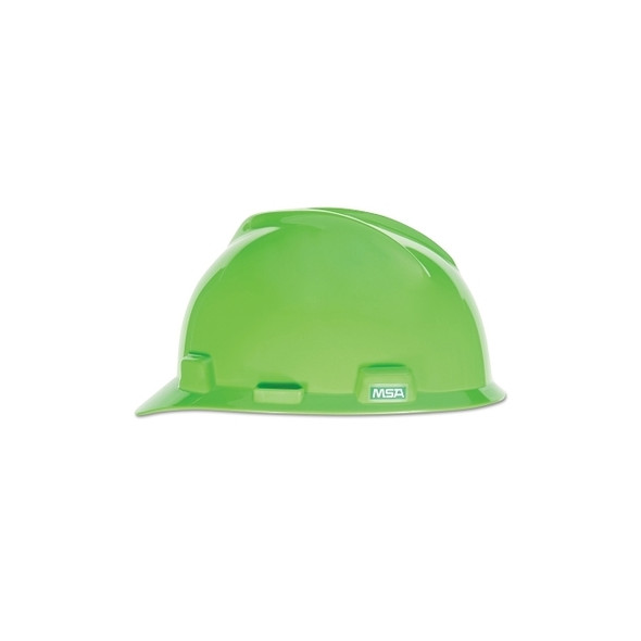 V-Gard® Slotted Hard Hat Cap, Fas-Trac® III Suspension, Bright Lime Green