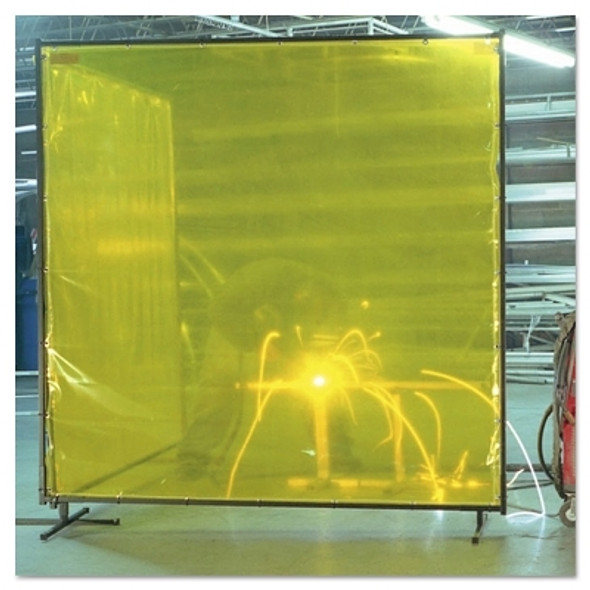 Welding Curtain, 6 ft X 8 ft, PVC, Yellow, 14 mil