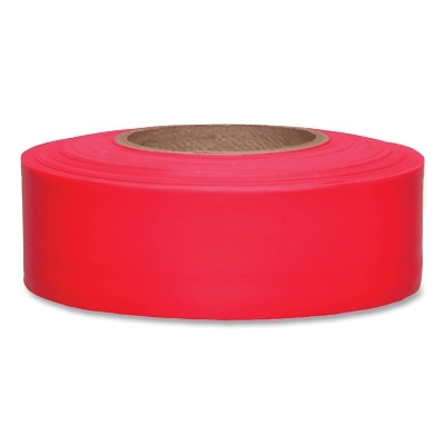 Taffeta Flagging Tape, 1-3/16 in x 150 ft, Flourescent Red Pack of 12