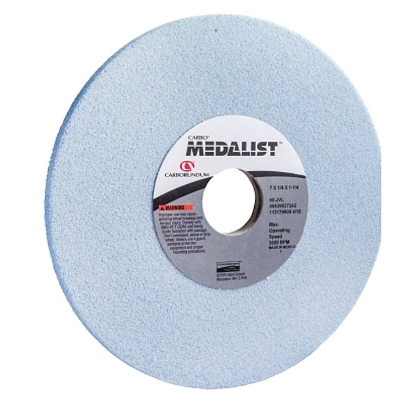 Medalist Toolroom Wheels, Type 1, 7 in Dia., 1/4 in Thick, 60 Grit, J/V/L Grade Medalist Toolroom Wheels, Type 1, 7 in Dia., 1/4 in Thick, 60 Grit, J/V/L Grade