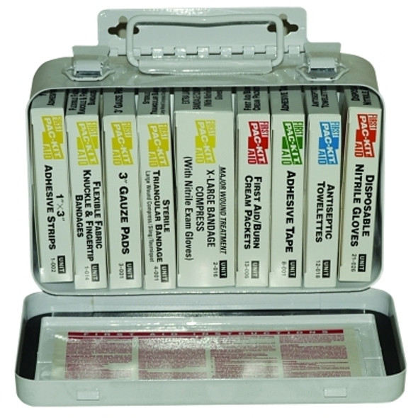 10 Unit Steel First Aid Kit, Weatherproof Steel, Wall Mount