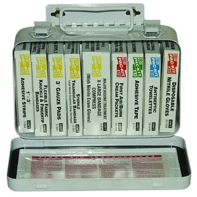 10 Unit Steel First Aid Kit, Weatherproof Steel, Wall Mount