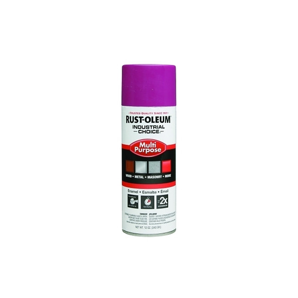 Industrial Choice 1600 System Enamel Aerosols,12oz, OSHA Safety Purple, Hi-Gloss Pack of 6