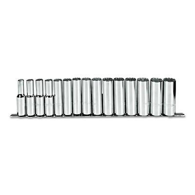 Torqueplus™ Metric Deep Socket Set, 15-Pc, 1/2 in, 12-point