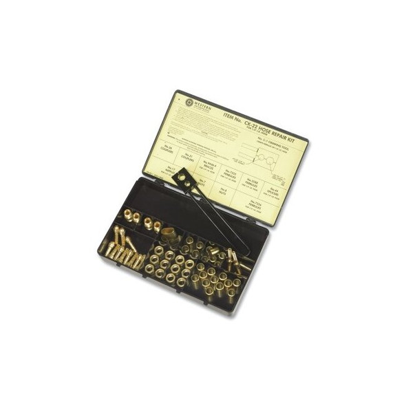 Hose Repair Kit, B-Size Fittings, 1/4 in Hose ID, Hammer-Strike 2-Hole Jaw Crimp Tool