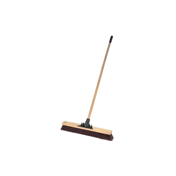 24" Pro-Flex Maroon Polypropylene Sweep with 60" Wood H