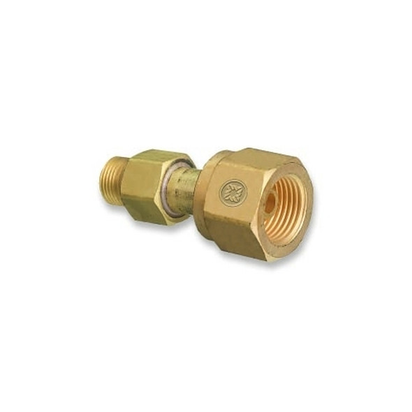 Brass Cylinder Adaptor, CGA-300 Commercial Acetylene To CGA-200 "MC" Acetylene