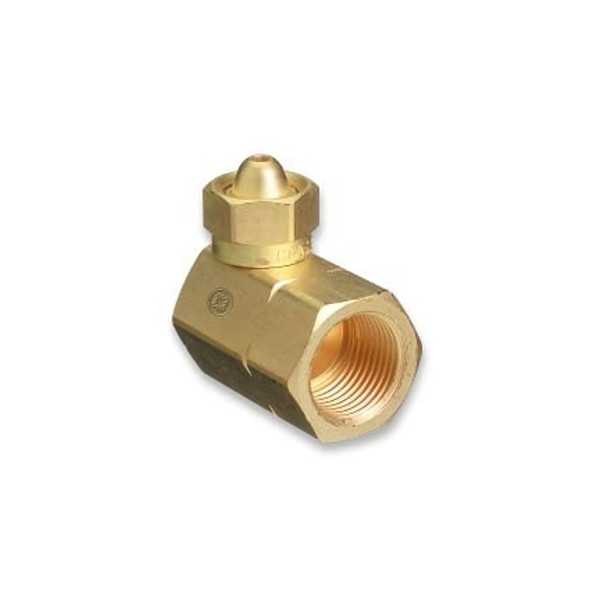 Brass Cylinder Adaptor, CGA-200 "MC" Acetylene To CGA-510 POL Acetylene 90°