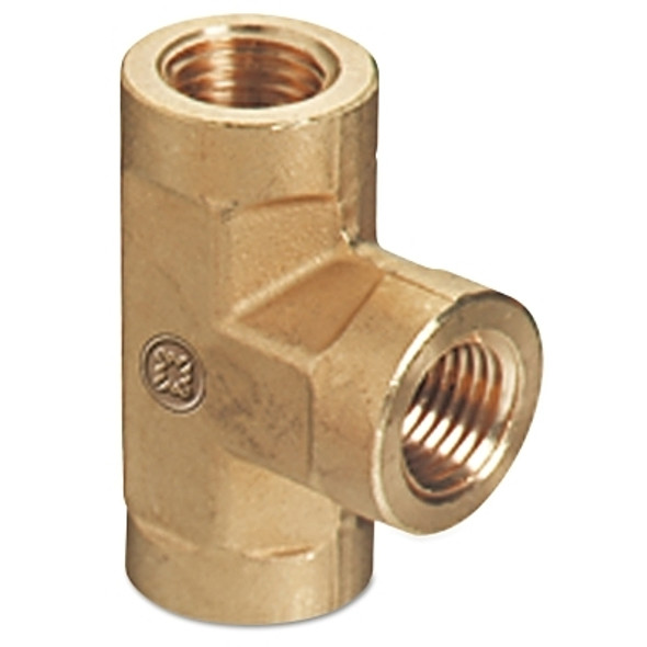 Pipe Thread Tee, 3-Way Connector, 3000 psig, Brass