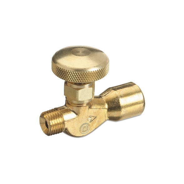 Brass Body Valve for Non-Corrosive Gases, 200 psig, 1/4 in NPT (M), 5/8 in-18 RH (F), Inert Gas CGA-032
