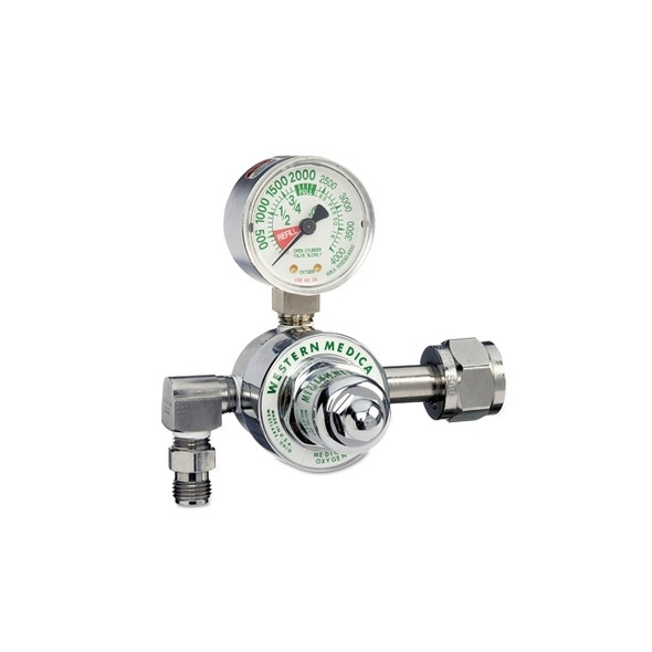 Single-Stage Preset Regulator, Oxygen, 0 to 50 psi, 3000 psi Inlet, CGA 540 Nut and Nipple