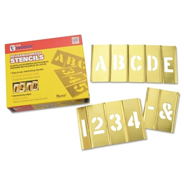 Brass Stencil Letter & Number Set, Brass, 2 in