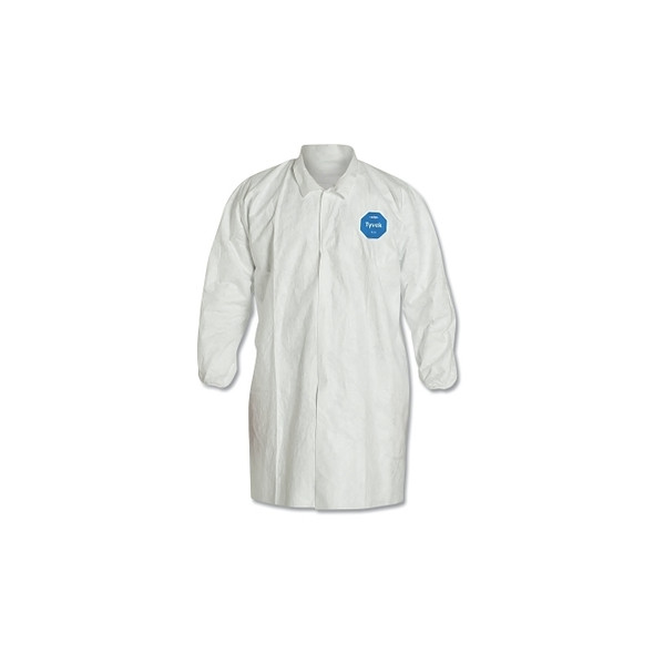 Tyvek® Lab Coats No Pockets Knee Length, X-Large, White