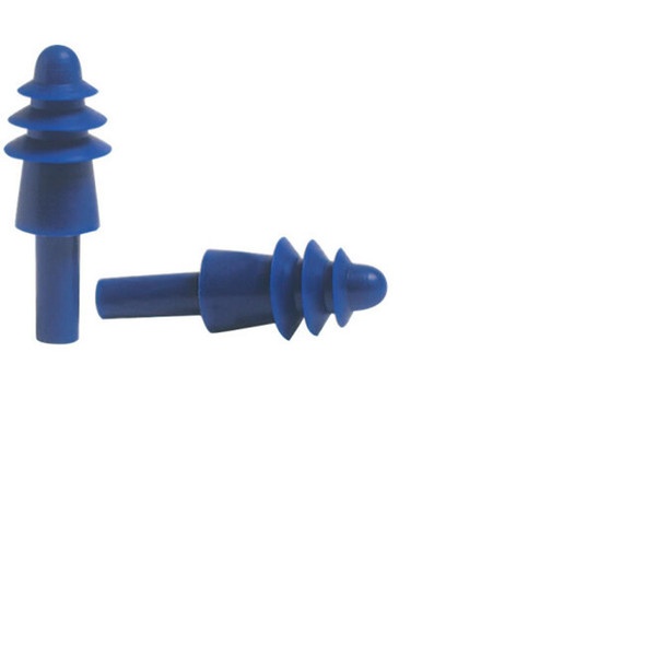 Fusion® Multiple-Use Earplug, Thermoplastic Elastomer,Blue/White, Corded