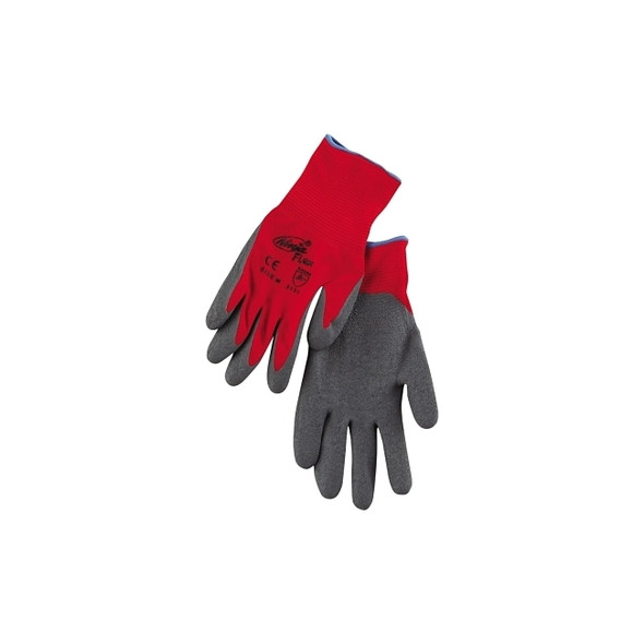 Ninja® Flex N9680 15-ga Nylon Rubber-Latex Coated Gloves, Medium, Gray/Red
