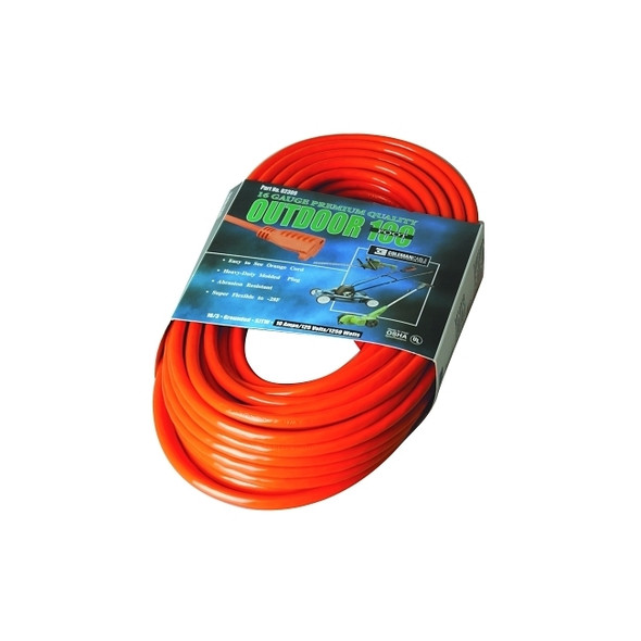 Vinyl Extension Cord, 100 ft, 1 Outlet