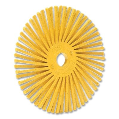 Radial Bristle Brush, 3 in dia, 3/8 in Arbor, 20000 RPM