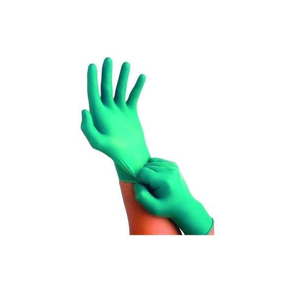 92-600 Nitrile Powder-Free Disposable Gloves, Smooth, 4.9 mil Palm/5.5 mil Fingers, Small, Green