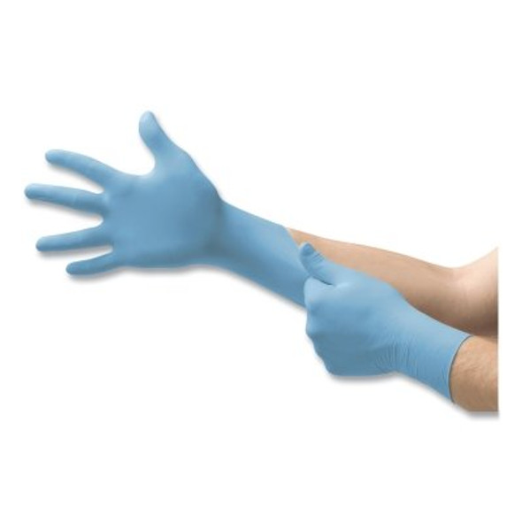 92-675 Nitrile Powder-Free Disposable Gloves, Textured Fingers, 4.3 mil Palm/5.5 mil Fingers, X-Large, Blue