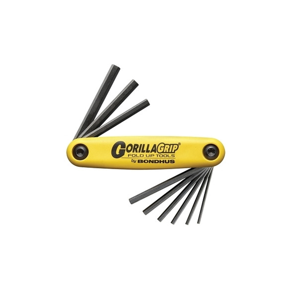 GorillaGrip® Fold-Up, 9 per Fold-Up, Hex Tip, Inch, 5/64 in to 1/4 in