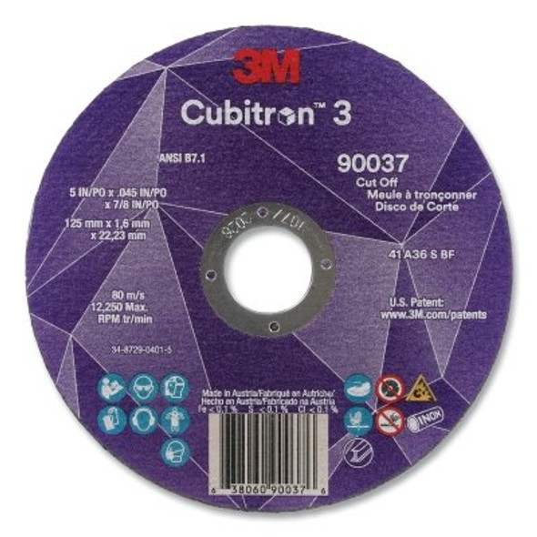 Cubitron™ 3 Cut-Off Wheel, 5 in dia x 0.045 in Thick x 7/8 in Arbor, 36+ Grit, T1