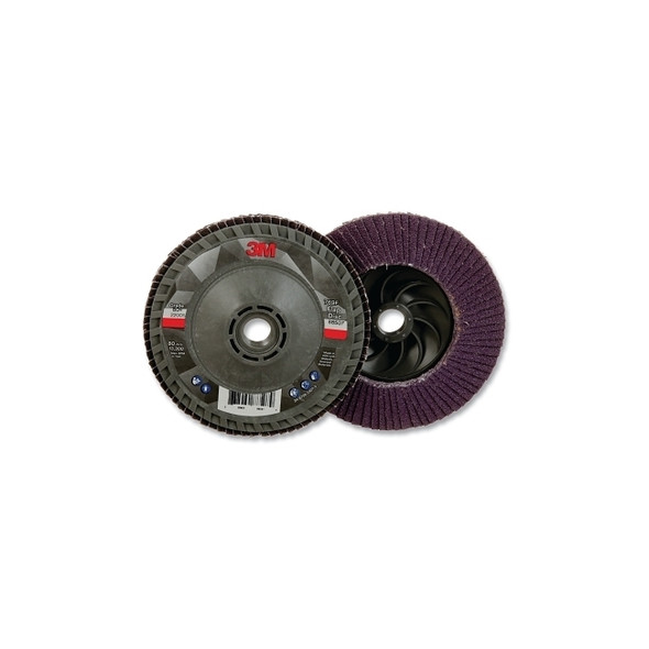 Flap Disc 769F, 4.5 in dia, 80+ Grit, 5/8 in-11 arbor, 13300 RPM