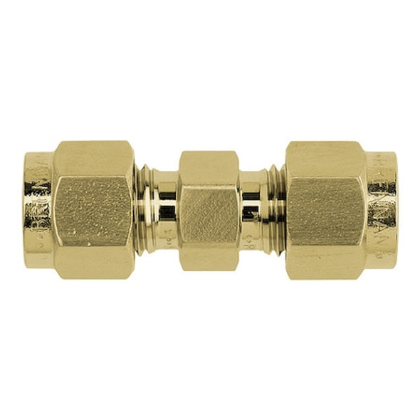 Brennan Industries Compression Straight Union,Brass,C36000 N2403-04-04-B Brennan Industries Compression Straight Union,Brass,C36000 N2403-04-04-B