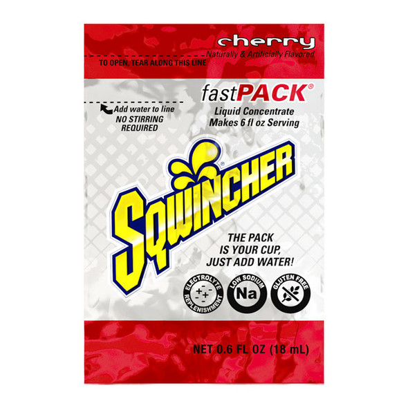 Sqwincher® FastPack® Single Serve, 0.6 oz Packs, 6 oz Yield