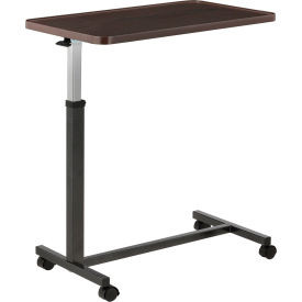Global Industrial Heavy Duty Overbed Table With H-Base Walnut Laminate Tabletop