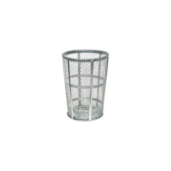 Global Industrial Outdoor Steel Mesh Corrosion Resistant Trash Can 48 Gallon Sil
