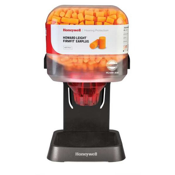 HL400 Earplug Dispenser, Foam, Cylinder, 30 dB NRR, Uncorded, 400 Pairs Per Pkg