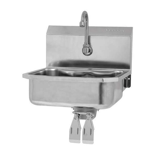 Sani-Lav Hands-Free Sink,16"x15.25"x13",Silver 605D-0.5