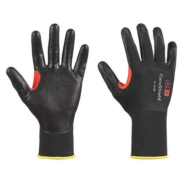 Cut-Resistant Gloves, Cut Level A1 ,Dipped ,Nitrile ,Smooth ,M 1 PR