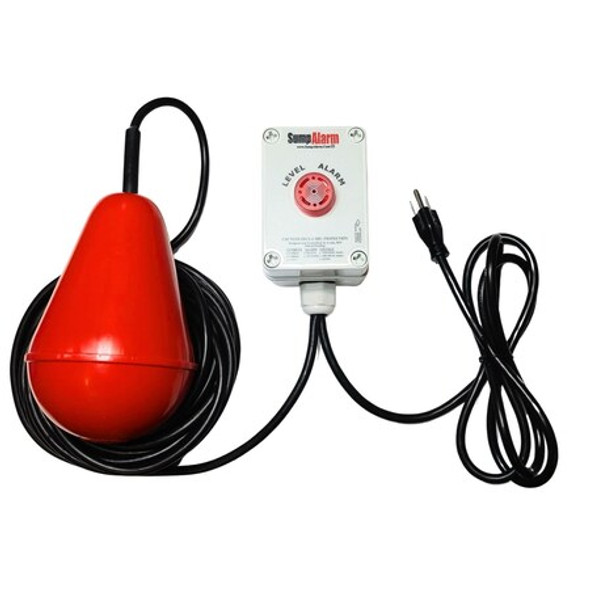 Sump Alarm HighWaterAlarm,Audio,Visual,120VAC,6ft SA-120V-1L-100SB