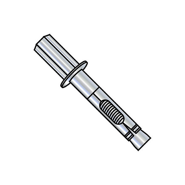 Rod Hanger Sleeve Anchor, 3/8" Dia., 1-7/8" L, Steel Zinc Plated, 50 PK