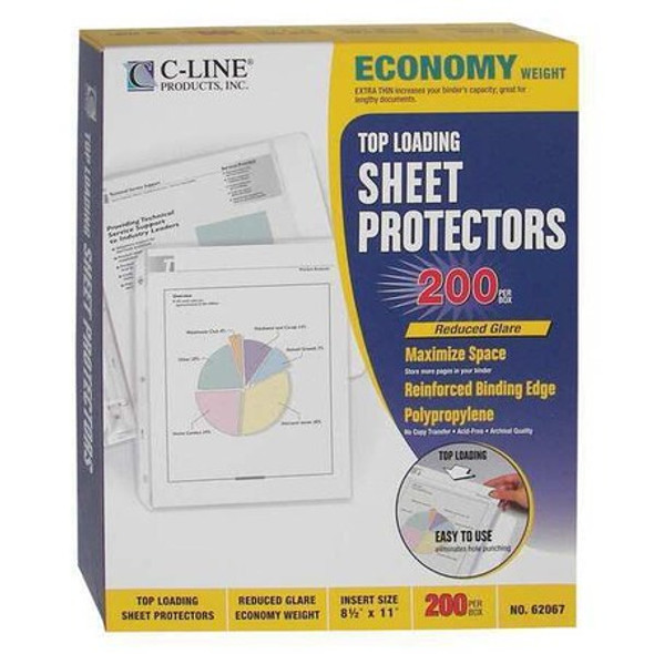 C-Line Products Page Protector,Poly,11 x 8.5",PK200 62067