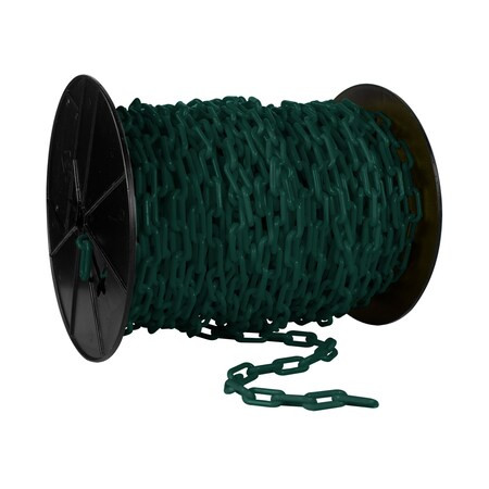 Mr. Chain 1.5" x 200' Evergreen Plastic Safety Chain - Reel 30154