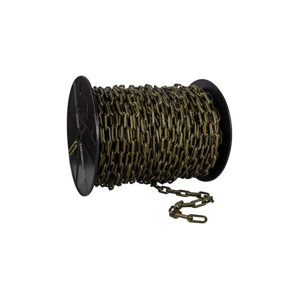 Mr. Chain 1.5" x 200' Khaki Gold Plastic Safety Chain - Reel 30107