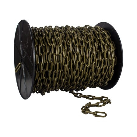 Mr. Chain 1.5" x 200' Khaki Gold Plastic Safety Chain - Reel 30107