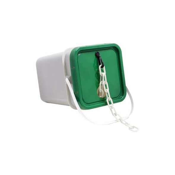 Mr. Chain 2" x 160' White Plastic Safety Chain - Pail 50001-P