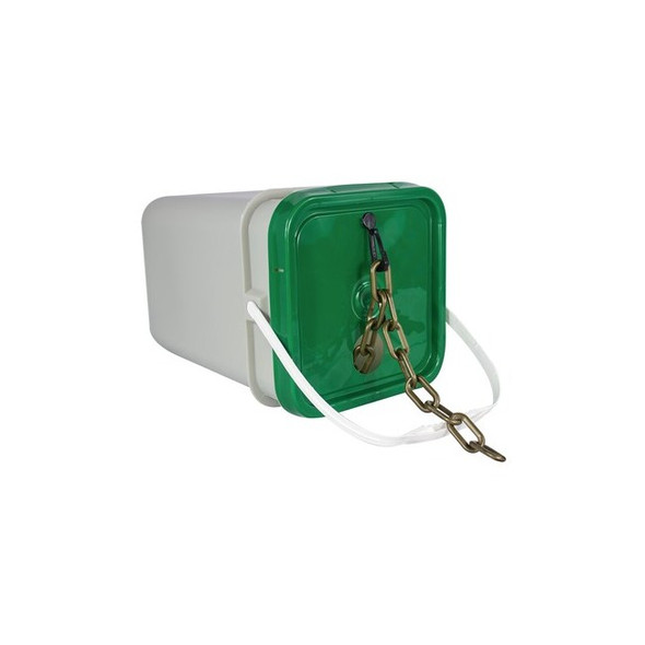 Mr. Chain 2" x 160' Khaki Gold Plastic Safety Chain - Pail 50007-P