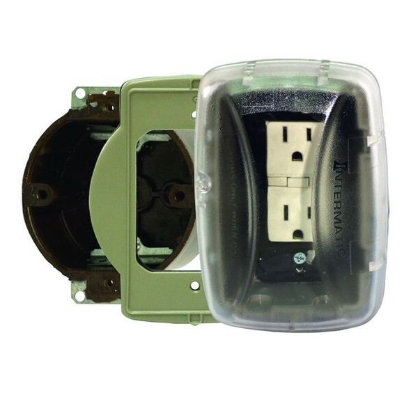 Intermatic Electrical Box Cover, 1 Gang, UV Stabilized Polycarbonate WP5103C
