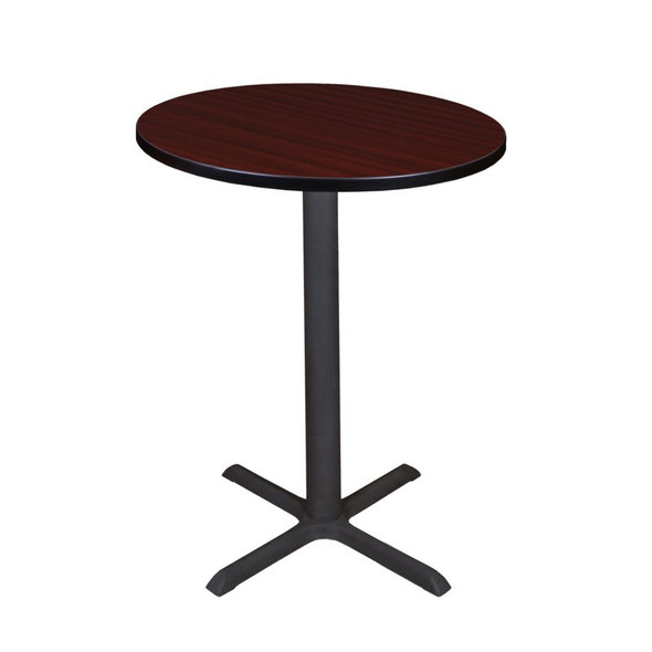 Cain Cain Cafe Tables, 30 W, 30 L, 42 H, Wood,Metal Top, Mahogany TCB30RNDMH