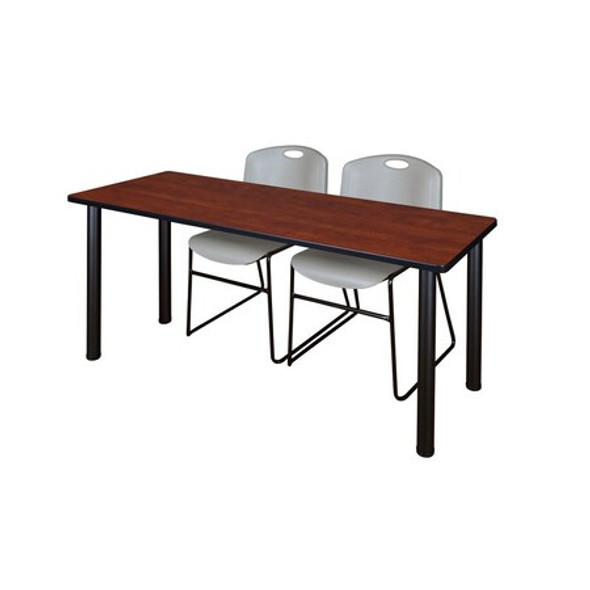 Kee Training Table,w/2 Zeng Chairs,60"x24" MT6024CHBPBK44GY