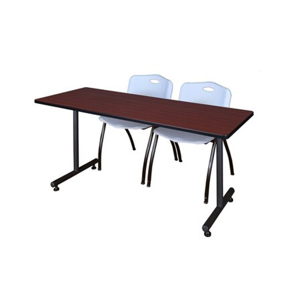 Rectangle Training Table, 60" W, 29" H, Laminate Top, Mahogany