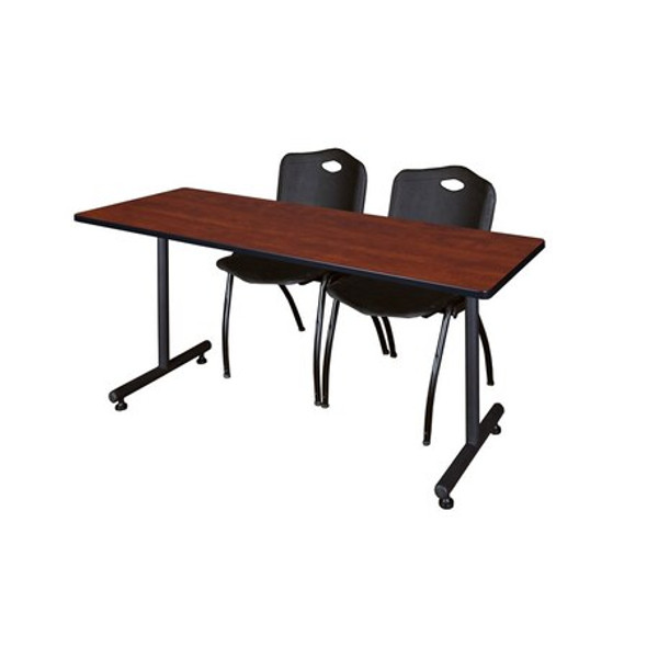 Rectangle Training Table, 66" W, 29" H, Laminate Top, Cherry