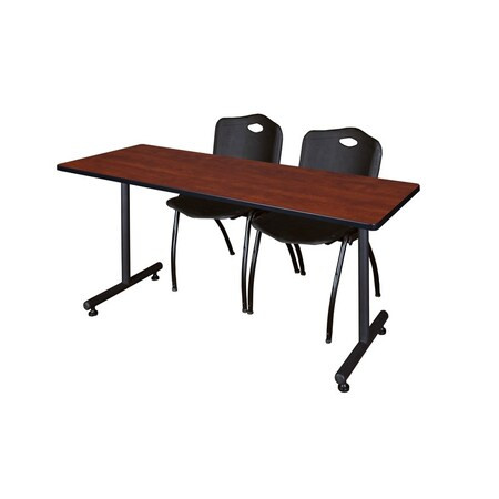 Rectangle Training Table, 66" W, 29" H, Laminate Top, Cherry