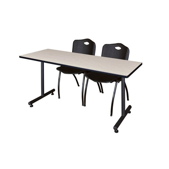 Kobe Rectangle Mobile table, 72" W, 72" H, Laminate Top, Maple MKTRCT7224PL47BK